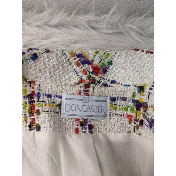 Doncaster Rainbow Tweed Texture Blazer Jacket Woven Knit 3 Buttons Womens 8 Medi - Picture 4 of 8